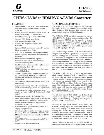 chrontel lvds-to-hdmi